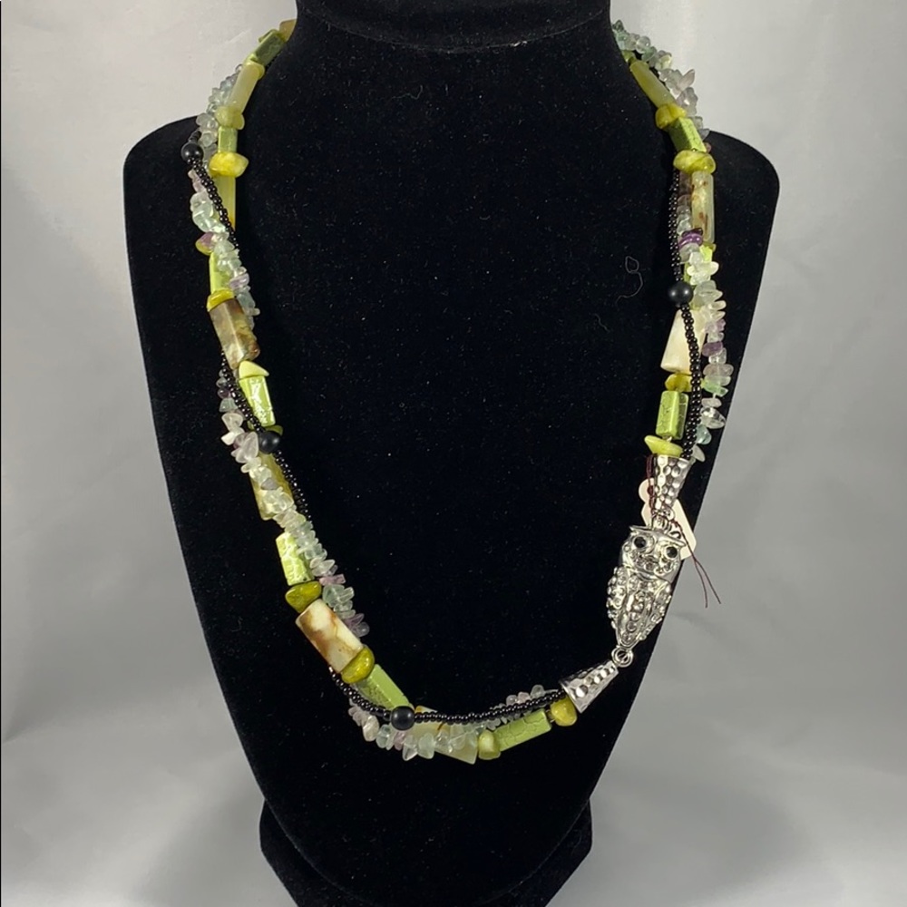 Multi-strand multi-wear gemstone & glass necklace - Picture 3 of 3